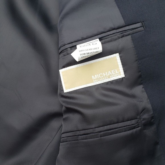 NEW Michael Kors 40R DARK MIDNIGHT BLUE Suit Jacket Blazer Two Button Wool - Picture 10 of 12
